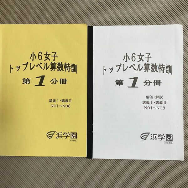 浜学園　小6女子　トップレベル算数特訓　第1分冊