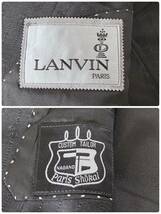 Z1566 LANVIN ランバン メンズ テーラードジャケット スーツジャケット 総柄 お洒落 万能 上品 オフィススタイル フォーマル USED 古着_画像10