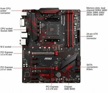 MSI B450 GAMING PLUS AM4 DDR4 ATX AMD Motherboard_画像2