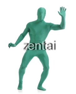 全身タイツ 緑 男性女性兼用 Lサイズ ゼンタイ コスプレ ZENTAI レオタード ボディースーツ 仮装 イベント コスチューム 戦隊