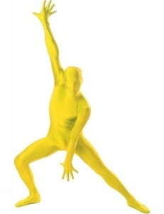 全身タイツ 黄色い 男性女性兼用 Lサイズ ゼンタイ コスプレ ZENTAI レオタード ボディースーツ 仮装 イベント コスチューム 戦隊