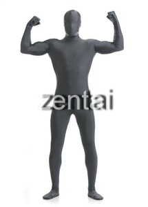 全身タイツ グレー 男性女性兼用 XLサイズ ゼンタイ コスプレ ZENTAI レオタード ボディースーツ 仮装 イベント コスチューム 戦隊