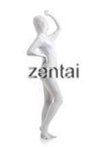 全身タイツ 白 男性女性兼用 2XLサイズ ゼンタイ コスプレ ZENTAI レオタード ボディースーツ 仮装 イベント コスチューム 戦隊_画像3