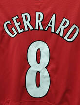 04-05リバプール LIVERPOOL(H)#8 ジェラード GERRARD 半袖 reebok正規 Uefa CL Final仕様 XL_画像7