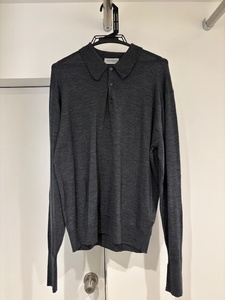 美品【JOHN SMEDLEY】SHIRT FC LS TURNBACK CUFF チャコールS