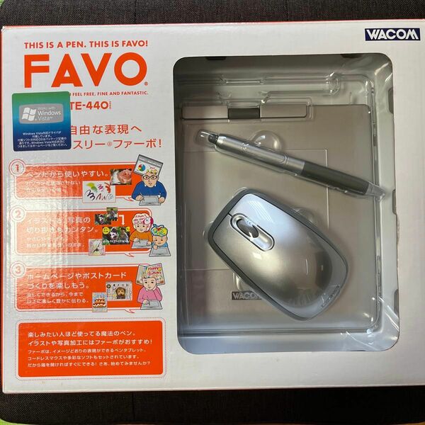 WACOM FAVO ペン&マウスタブレット A6サイズ CTE-440/S0 シルバー 