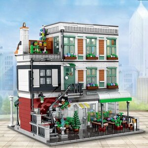  modular house Building комплект,3 слой центральный цветок магазин Europe строительство,3648Pcs Arky tech коричневый модель house комплект, Lego . сменный 