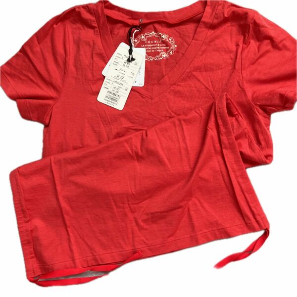 Tシャツ　新品　未使用　タグ付き　赤　ルーニー　夏　丈　長め　リボン　半額以下