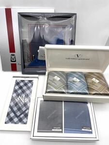  unused *pierre cardin Pierre Cardin valentino Valentino men's handkerchie 8 pieces set 