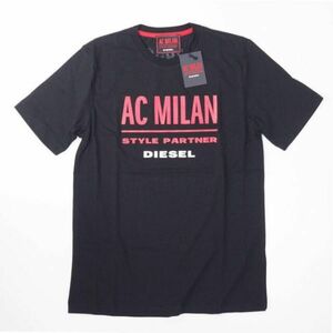 DIESEL×AC MILAN Tシャツ M 限定 ロゴ プリント ブラック