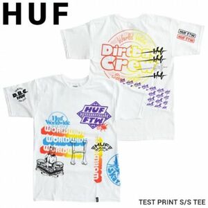 HUF Tシャツ M TEST PRINT S/S TEE 半袖 ホワイト