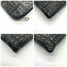 1円【絶版】BOTTEGA VENETA/ボッテガヴェネタ/メンズ/アトラス/クラッチバッグ/セカンドバッグ/ビジネス/イントレチャート/レザー/黒色_画像5