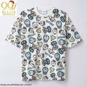 即決 藤子・F・不二雄 メンズ総柄Tシャツ【M】新品タグ付き 藤子不二雄 90周年 藤本弘 ドラえもん パーマン キテレツ大百科 ウメ星デンカ