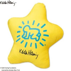 即決 キース・ヘリング ダイカットクッション 45×47 新品タグ付き Keith Haring 