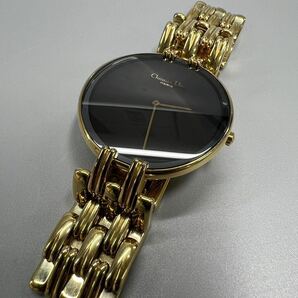 Christian Dior ディオール 腕時計 黒文字盤 ゴールド ユニセックス 電池切不動 GSH032501の画像2