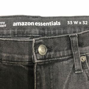 未使用 タグ付 amazon essentials スキニー ブラック デニム 33W × 32L ジーンズ Gパン パンツ アマゾン プライベートブランド PB 送料無の画像3