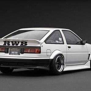 [WEB限定] 新品 1/18 IG2968 RWB AE86 White/Black 車両のみ ignition model イグニッションモデル Toyota Corolla Levin カローラ レビンの画像3