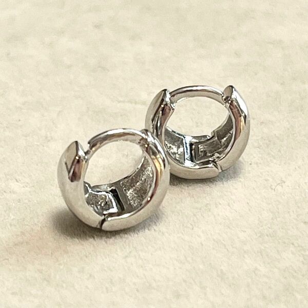 S925 リングピアス　10mm シルバー・ペア