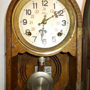 ◆古いアーチ型柱時計◆薇鍵巻振子式◆アンティークの画像6