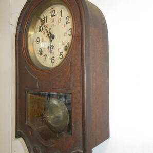 ◆古いアーチ型柱時計◆薇鍵巻振子式◆アンティークの画像3