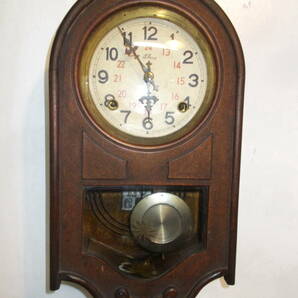 ◆古いアーチ型柱時計◆薇鍵巻振子式◆アンティークの画像10