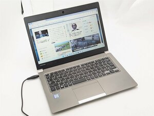 1円～ 13.3型 中古ノートパソコン 東芝 R63/J 第7世代Core i5 8GB 高速SSD 無線 Wi-Fi Bluetooth カメラ Windows11 Office 保証付