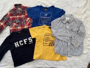 男児100cm格安まとめ売り★シャツ2枚Tシャツ3枚☆コムサイズムカッコいい系