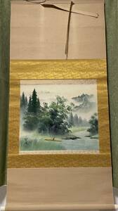 契鳳　彩色山水観　風景画 美術品