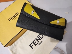 FENDI　モンスター　長財布　黒　【８８６１－１】