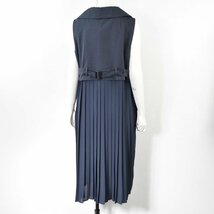 5000-NN00109★RESPIGHI レスピーギ★通勤にも◎ バックプリーツロングジレ 40 ネイビー 春夏 定価16280円_画像1