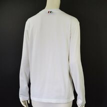 1265-24C0147★トムブラウン Thom Browne 美品★コットン100％ 高級クルーネックカットソー 42 ホワイト 長袖Tシャツ　_画像4