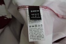 5000-NN00146★SHEIN シーイン 美品★レッド系.:* リボン付きシャツワンピース S 赤白 マシンウォッシャブル♪_画像7