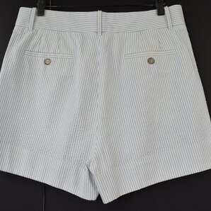 1265-24C0055★GUCCI グッチ★美品 サマーショートパンツ 40 清涼感たっぷりなサッカー生地 水色ストライプ 夏リゾート スポーツの画像4