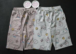 1265-24B0223★ちいかわ★未使用 ルームウエア ハーフパンツ (L)(3L) 親子や夫婦お揃い ・小皿付き