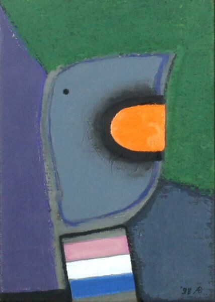 Akira Baba Tilted Portrait Oil on canvas Signed 22.5×16 F:34×27 1998 Akira Baba, Painting, Oil painting, Abstract painting