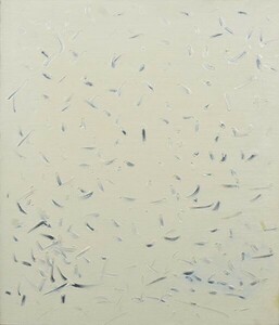 伊丹潤画額「作品」　油彩　キャンバス　裏にサイン、年記　裏木枠にもサイン　53×46　F:67.5×60　1994年　Jun Itami　建築家