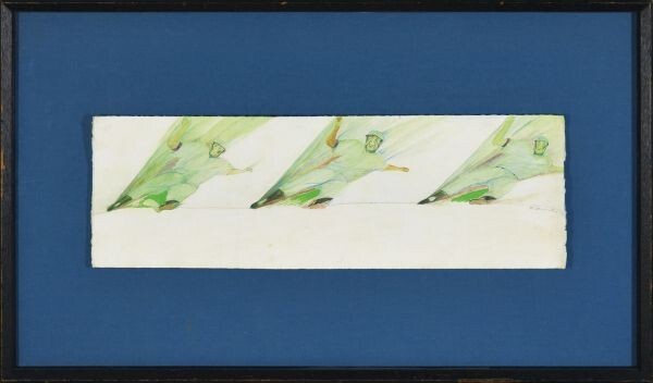 야마모토 요코 그림 베이스볼 파스텔 종이 사인, 연표 18.5×57 1979년 야마모토 요코, 그림, 수채화, 초상화