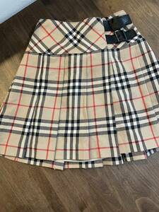 1円～　BURBERRY　バーバリー　プリーツスカート　チェック柄　レディース