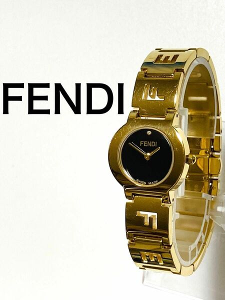 良品　FENDI フェンディ　ゴールド　1pダイヤ付き　レディース腕時計