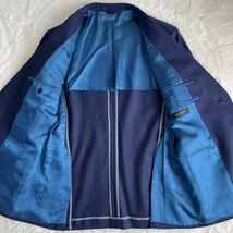 【極美品】azabu tailor 麻布テーラー スーツ 上下 セットアップ サイドベンツ 背抜き ブルー 青 ネイビー ウール 46(M) メンズ 日本製_画像4