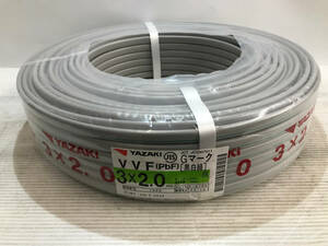 【未開封品】YAZAKI VVF(PbF) 3×2.0mm 黒白緑 100m / ITOCMTDA2KI2