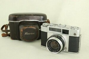 TB526フィルムカメラ リコー RICOH MAX RIKEN◇革ケース付/9185/レンズ/RIKENON/9000/撮影/パーツ取/現状品/古道具タグボート