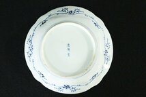 TB526平戸焼 吉祥堂 染付 山水文 皿 径約22cm◇5客/陶磁器/飾り皿/平皿/刺身皿/懐石/和食器/時代/骨董/古美術/古道具タグボート_画像4