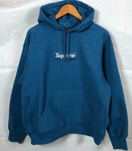 Supreme シュプリーム Box Log Hooded Sweatshirt 23FW サイズ:M パーカー ボックスロゴ ブルー☆良品☆[66-0303-O2]