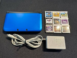 ●【動作OK/初期化済み】Nintendo 任天堂 ニンテンドー 3DS LL SPR-001(JPN) おまけソフト9本付き ※バッテリー容量は不明●