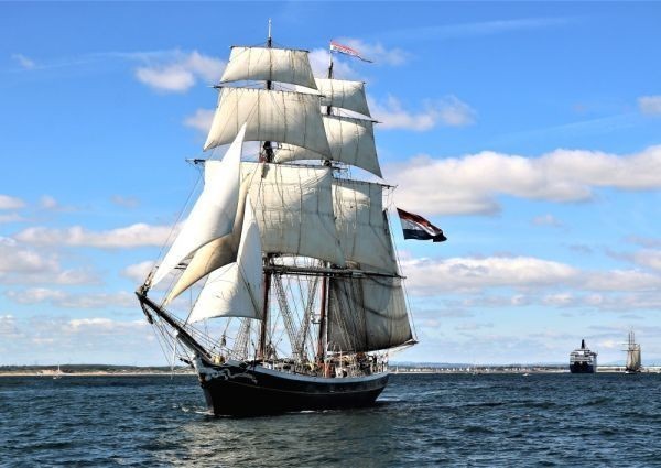 帆船 クリッパー セーリング･シップ ヨット 航海 海 絵画風 壁紙ポスター 特大 A1版 830×585mm はがせるシール式 006A1, アンティーク, コレクション, 乗り物, 船