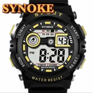 新品 SYNOKEスポーツデジタル 防水 デジタルストップウォッチ メンズ腕時計 ボーイズサイズ