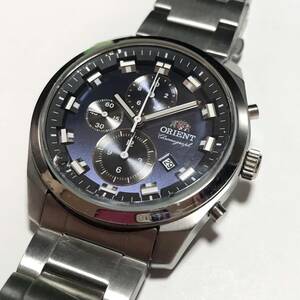 【1円】 時計 ORIENT オリエント Chronograph クロノグラフ TTOU-C2-B QUARTZ クォーツ 3針 カレンダー ウォッチ 腕時計