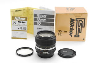 箱付き!!美品!! Nikon NIKKOR ニコン ニッコール Ai-S 35mm F2 SIC仕様 大口径 レンズ #5589