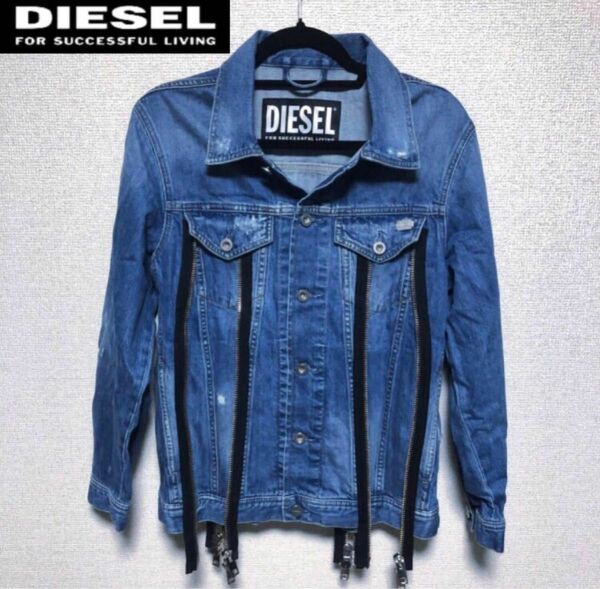 sizeXS◆匿名配送DIESEL◆デニムジャケット 前後ジップデザイン